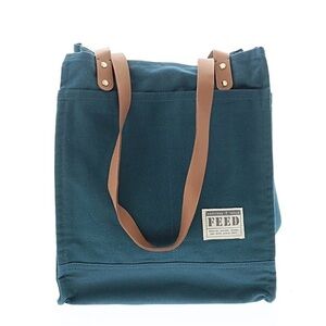 FEED Teal Canvas Tote Bag – NWT